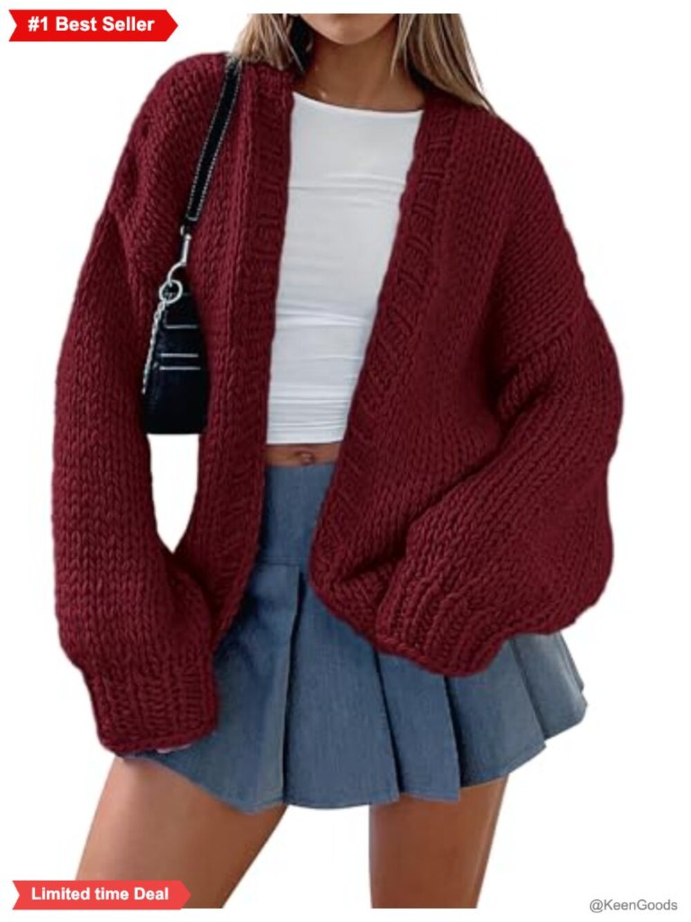 PRETTYGARDEN Open Front Knit Cardigan Sweater Women Chunky Fall Layer